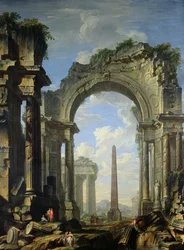 Paysage avec ruines